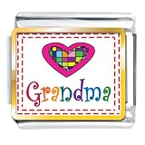 Colorful Grandma Heart Italian Charms