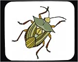 Decorated Mouse Pad with green, insect, beetle, antennae, wings