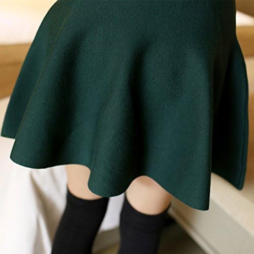 Cutesan Women's Over Knee High-rise Bouffant Skirt (Free Size, Army Green)