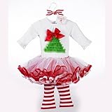 Select Size: Baby Girl Christmas Holiday Tutu Dress Set by Mud Pie (0-6 Months)