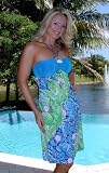 Blue Sea Garden Jeweled Halter Dress