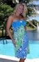 Blue Sea Garden Jeweled Halter Dress