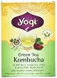 Yogi Green Tea Kombucha, Herbal Tea Supplement, 16-Count Tea Bags (Pack of 6)