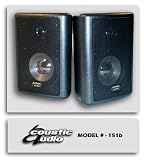 New Pair Black Outdoor Speakers Acoustic Audio 151b NR