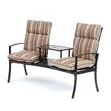 Havana Padded Duo Seat Bench Terracotta Stripe