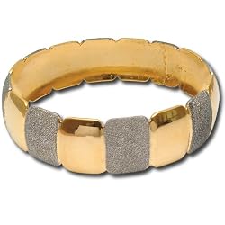 Gold and Rodium Plated Bangle Bracelets Costume Jewelry in Indian-Style 2.25 inches