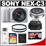 Sony Alpha NEX-C3 Digital Camera Body & E 18-55mm OSS Lens (Silver) with E  ....