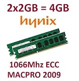HYNIX original 2 x 2GB = 4GB Kit 240 pin ECC DDR3-1066 PC3-8500E CL7 128Mx8x18 double side (HMT125U7BFR8C-G7) für MacPro Nehalem Systeme 4,1 (Baujahr 2009) Modelle