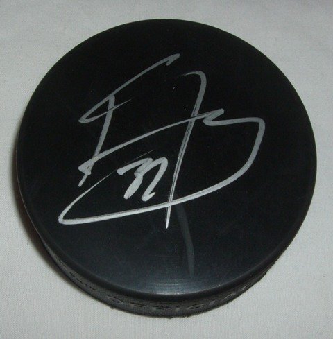 Kris Versteeg Autographed Black NHL Puck W/PROOF, Picture of Kris Signing For Us, Chicago Blackhawks, Team USA, Stanley Cup Champions, Toronto Maple Leafs