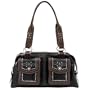 Lou-Ella Wild West Collection Designer Zip Top Satchel Stunning in Black