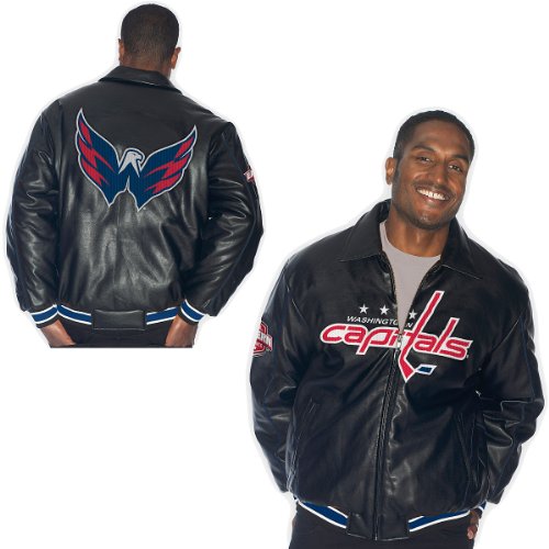 G-Iii Washington Capitals Faux Leather Jacket Medium