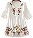 Efashionmx Womens Embroidered Peansant Blouse Dressy Tunic Tops