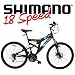 Search : Mountain Bike Black Shimano Dual Suspension 18 Speed 26 Inch