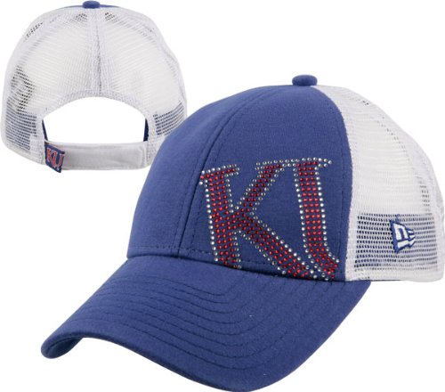 Kansas Jayhawks Women's New Era Jersey Shimmer Adjustable Trucker Mesh Strapback Hat