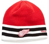 NHL Men's Face Off Cuffless Knit Hat (Detroit Red Wings, One Size Fits All)