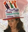 Happy Birthday Cake Hat in Vinyl