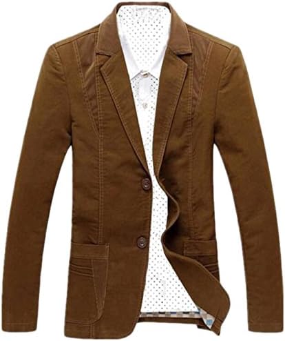 Gclear Men's Classic Big-Tall Single Breasted Blazer Jacket Brown US XXL