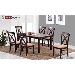 Esstisch Essgruppe 6 St�hle Dining Set Tisch Esszimmer Stuhl Tischgruppe dunkelbraun