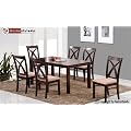 Esstisch Essgruppe 6 St�hle Dining Set Tisch Esszimmer Stuhl Tischgruppe dunkelbraun
