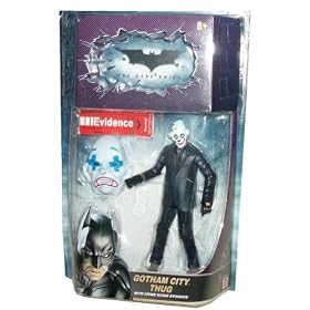 Batman The Dark Knight Movie Master Deluxe 6 Inch Tall Action Figure - GOTHAM CITY THUG with Crime Scene Evidence (Baldy Angry Clown Mask)