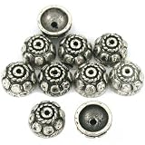 Bali Bead End Caps Antique Silver Plate 9.5mm Approx 10
