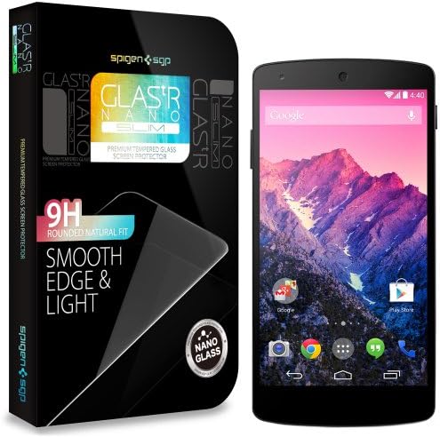 Spigen® Google Nexus 5 Screen Protector Glass Slim [GLAS.tR NANO SLIM] (0.23mm) Thin Lightweight Rounded Edge Tempered Glass Screen Protector Clear for Nexus 5 - GLAS.tR NANO SLIM (SGP10667)