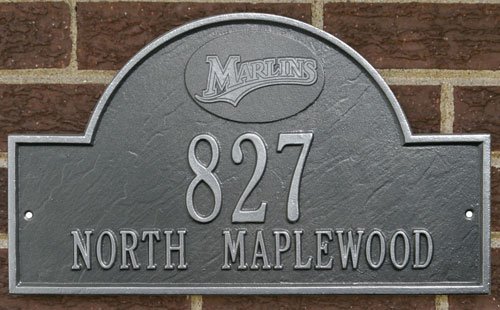 Florida Marlins Pewter & Silver Personalized Address Plaque-wall
