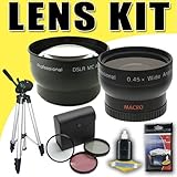 DavisMAX 2X Telephoto / 0.45X Wide Angle Lens with 3 Piece Filter Kit Tripo ....