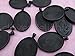 10 CleverDelights Oval Pendant Trays - Dark Black Color - 30 x 40 mm - Pendant Blanks Cameo Bezel Cabochon Settings - 30x40mm