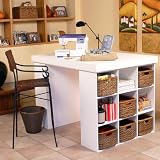 Venture Horizon Project Center With 1 Bookcase & 3 Bin Cabinet White