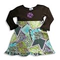 Girlfriends by Anita G - Toddler Girls Long Sleeve Dress, Brown, Lime (Size 3T)