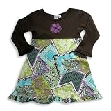Girlfriends by Anita G - Toddler Girls Long Sleeve Dress, Brown, Lime