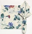 Durable Hand Woven 100% Cotton Silk Screen Print Morning Glory Napkins 22x22 Inches Set of 12