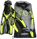 51zq4VFQogL. SL160  Snorkeling Scuba Dive Mask Fins Dry Snorkel Gear Set, , Yellow, Small/Medium | 3   4   5   6   7