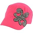 Fleur De Lis Clear Crystal Castro Cadet Hat Cap Hot Pink