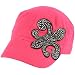 Fleur De Lis Clear Crystal Castro Cadet Hat Cap Hot Pink