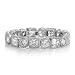 Sterling Silver Round and Princess Cubic Zirconia Eternity Band Ring - Nickel Free Engagement Weddin
