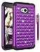 Lumia 640 Case, Style4U Studded Rhinestone Crystal Bling Hybrid Armor Case Cover for Microsoft Lumia 640 with 1 Style4U Stylus [Purple / Black]