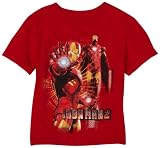 Kids Headquarters - Licensed apparel  Boys 2-7 Iron Man T-Shirt,Red,7