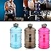 Elfeland BPA Free Half Gallon Water Bottle, Drinking Container Jug - 2.2 Liter Resin Bottle for Outdoor Sport Leisure fitness Black