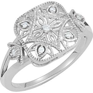 IceCarats Designer Jewelry Sterling Silver Sterling Silver .05 Ctw Diamond Ring Size 8