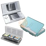 Blue Hard Crystal Case Cover Protector + Clear Game Card Case Holder Box + LCD Screen Protector for Nintendo DS Lite NDSL