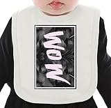 Pink Wow Black Feathers ネクタイを有する有機ビブ Medium
