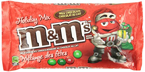 M&M's Milk Chocolate Red and Green Christmas Laydown Bag Chocolate Pack, 357gm