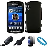 Black 2 Piece Crystal Hard Snap-On Protector Case for Sony Ericsson XPERIA  ....