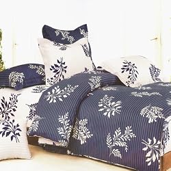 Blancho Bedding - [Purple Gray Flourish] Luxury Bed In A Bag Combo 300GSM