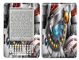 Silver Robot Design Decal Protective Skin Sticker for Amazon Kindle 2