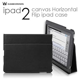CaseCrown Synthetic Leather Horizontal Flip Stand Case (Black) for the Apple iPad 2 Wifi / 3G Model 16GB, 32GB, 64GB