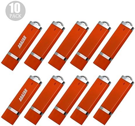 Bulk (10pcs Orange 1GB) USB 2.0 Flash Drive Memory Slim Light Stick Thumb Storage
