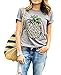 Youzee Women Fashion Casual Round Neck Short Sleeve Pineapple Print T-Shirt Top